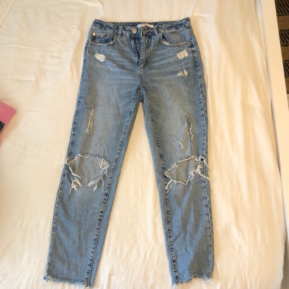 Garage Distressed Mom Jeans